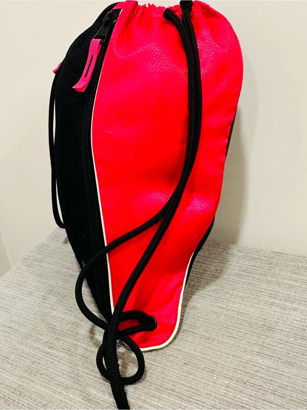Adidas Drawstring Sack 15x12 Red Black White Backpack Bag Pull String
